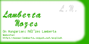 lamberta mozes business card